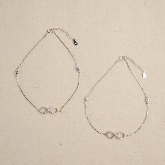 Silver Timeless Innity Link Anklet