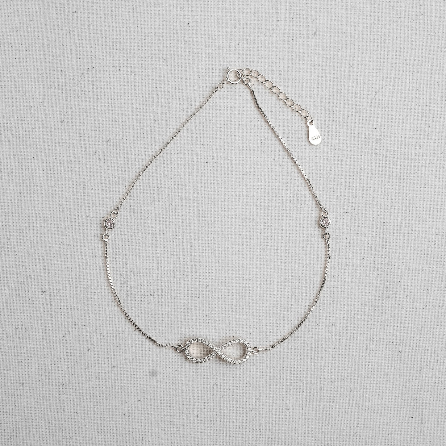 Silver Timeless Innity Link Anklet
