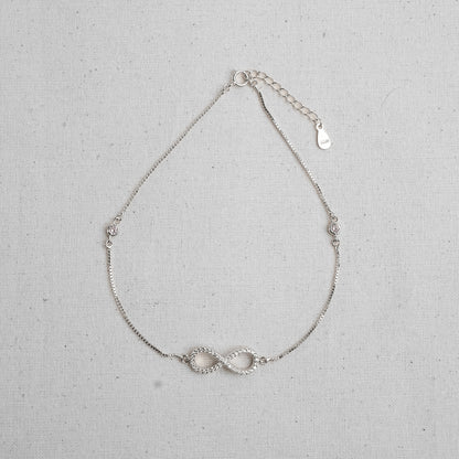 Silver Timeless Innity Link Anklet