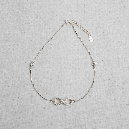 Silver Timeless Innity Link Anklet